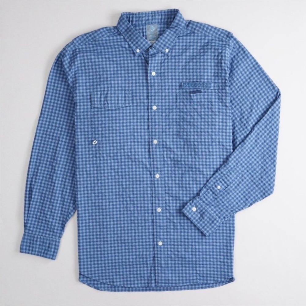 Vineyard Vines blue check Harbor long sleeve shirt Size XL